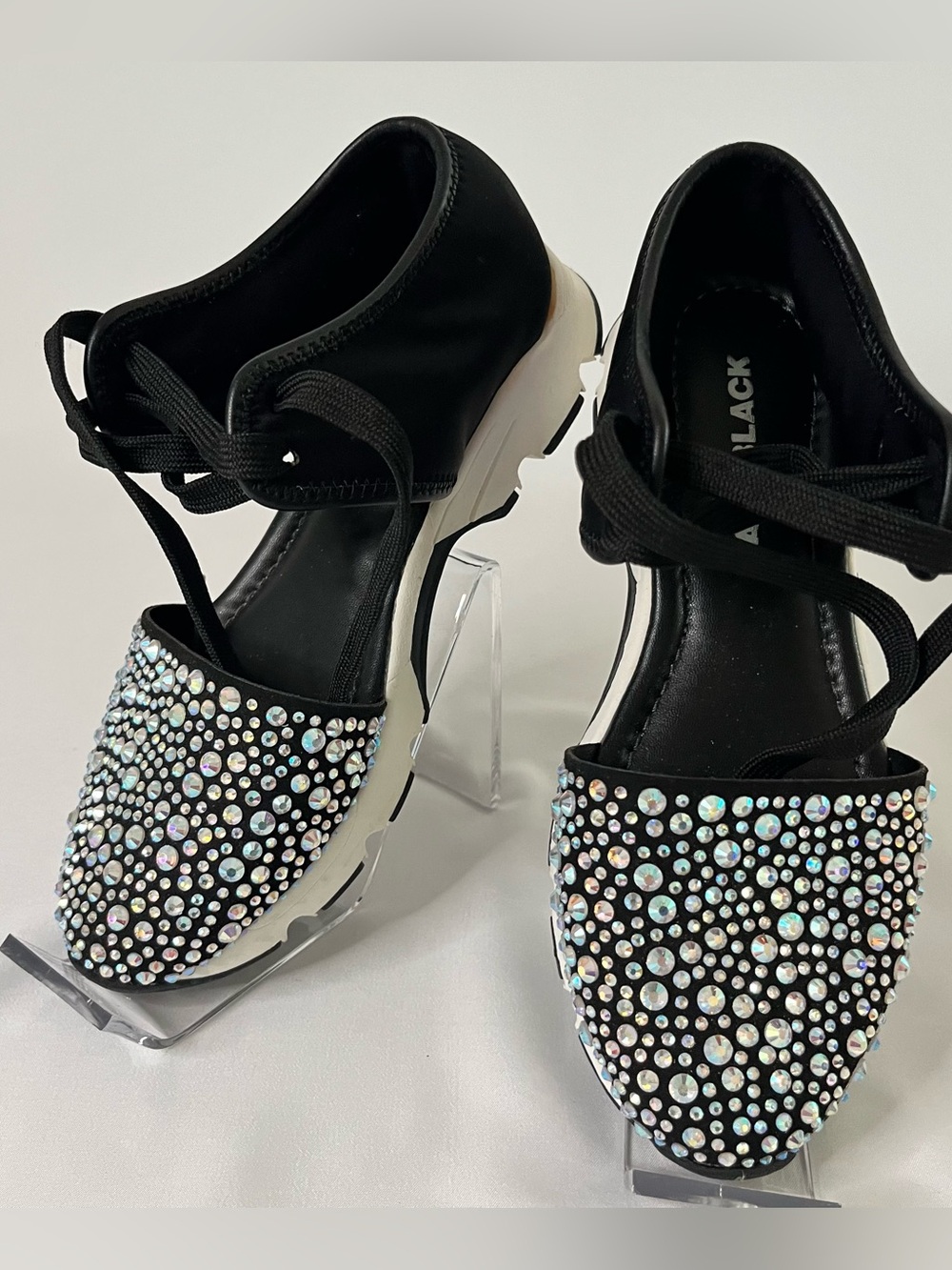 All Black Brand amazing gems Rhinestone Embellished Women's Sneaker 36 EU 6 US - Picture 2 of 10